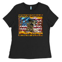 Black westerm usa army boots Ladies Tee - Artiststas