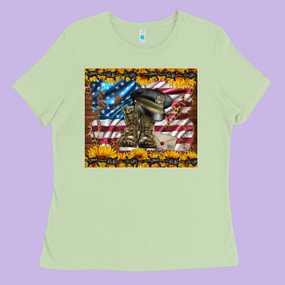 Westerm Usa Army Boots Ladies Tee Designed By Artiststas