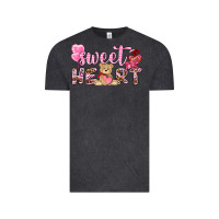 Vintage Black sweetheart with bear Vintage Tee - NancyCooperArtShop