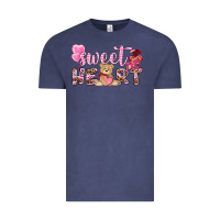 Vintage Denim sweetheart with bear Vintage Tee - NancyCooperArtShop