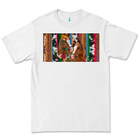 White western horses gemstone horse cowhide leopard floral background licens Premium Tee - Artiststas