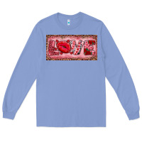 Colony Blue Pink Love Kiss Valentine's Day Long Sleeve Tee - RanaPortraitStore