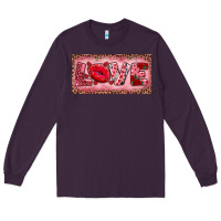 Plum Pink Love Kiss Valentine's Day Long Sleeve Tee - RanaPortraitStore