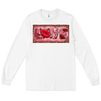 White Pink Love Kiss Valentine's Day Long Sleeve Tee - RanaPortraitStore