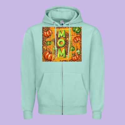 Fall Mom Mother's Day Zipper Hoodie Designed By Tumblerdesignbyshophia
