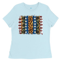 Baby Blue usa army pattern brushstroke Ladies Tee - Artiststas