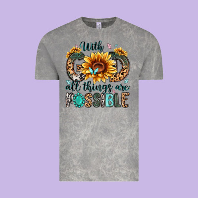 With God All Things Are Possible Malias Vintage Tee Designed By Maliassmallbusiness
