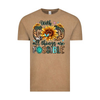 Vintage Coffee with god all things are possible malias Vintage Tee - MaliasSmallBusiness
