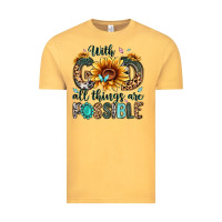 Vintage Mustard with god all things are possible malias Vintage Tee - MaliasSmallBusiness