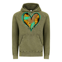 Vintage Olive Sunflower Heart Vintage Hoodie - Jasminsmagicworld