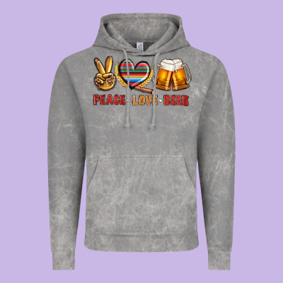 Peace Love Beer Vintage Hoodie Designed By Nancycooperartshop