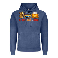 Vintage Denim peace love beer Vintage Hoodie - NancyCooperArtShop