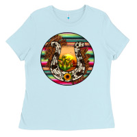 Baby Blue horseshoe circle Ladies Tee - JahusDesignShop