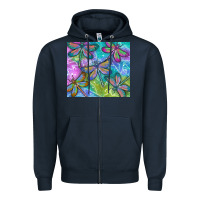 Navy dragonflies Zipper Hoodie - TumblerDesignByShophia