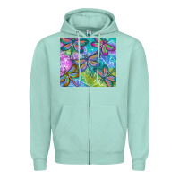 Seafoam dragonflies Zipper Hoodie - TumblerDesignByShophia