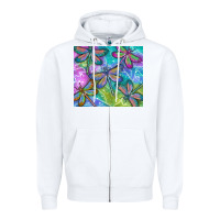 White dragonflies Zipper Hoodie - TumblerDesignByShophia