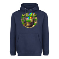 Navy St. Patrick's Shamrock farm Heavyweight Hoodie - CowGirlArtShop