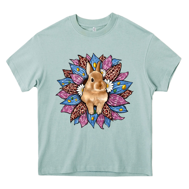 Easter Leopard Bunny Sunflower Heavy Core Tee by Artiststas | Teevron