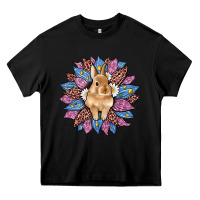 Black easter leopard bunny sunflower Heavy Core Tee - Artiststas