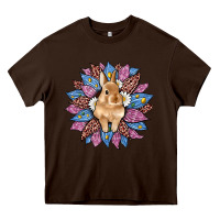 Chocolate Brown easter leopard bunny sunflower Heavy Core Tee - Artiststas