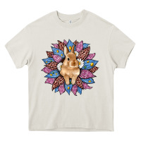 Cream easter leopard bunny sunflower Heavy Core Tee - Artiststas
