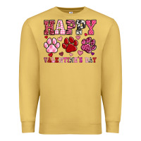 Antique Gold happy valentine's day paws Premium Sweatshirt - OliviaCreatesArt