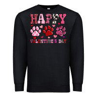 Black happy valentine's day paws Premium Sweatshirt - OliviaCreatesArt