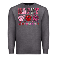 Charcoal Heather happy valentine's day paws Premium Sweatshirt - OliviaCreatesArt