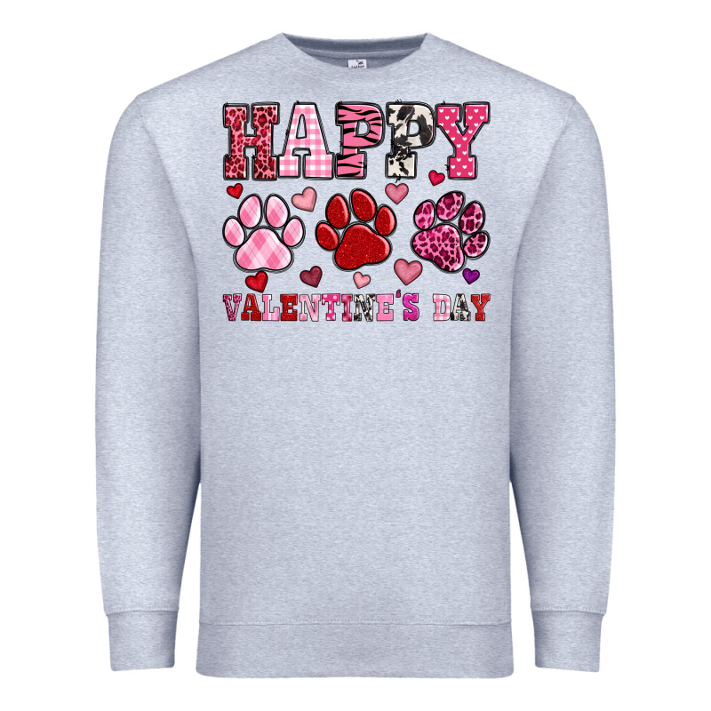 Happy Valentine's Day Paws Premium Sweatshirt by OliviaCreatesArt | Teevron