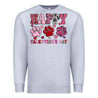 Heather Grey happy valentine's day paws Premium Sweatshirt - OliviaCreatesArt