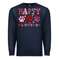 Navy happy valentine's day paws Premium Sweatshirt - OliviaCreatesArt