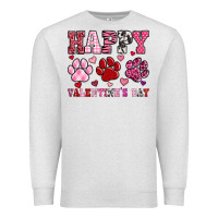 Oatmeal Heather happy valentine's day paws Premium Sweatshirt - OliviaCreatesArt