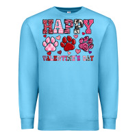 Ocean Blue happy valentine's day paws Premium Sweatshirt - OliviaCreatesArt