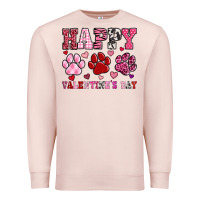 Pale Pink happy valentine's day paws Premium Sweatshirt - OliviaCreatesArt