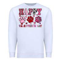 White happy valentine's day paws Premium Sweatshirt - OliviaCreatesArt