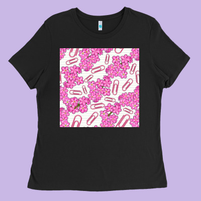 Floral School Seamless Pattern Ladies Tee Designed By Bundleandbundleshop