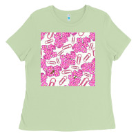 Matcha floral school seamless pattern Ladies Tee - BundleAndBundleShop
