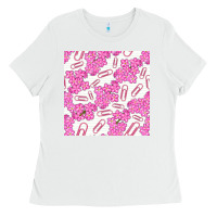 White floral school seamless pattern Ladies Tee - BundleAndBundleShop