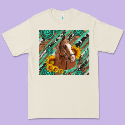 Western Horse With Gemstone And Sunflower Premium Tee Designed By Artiststas