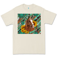 Bone western horse with gemstone and sunflower Premium Tee - Artiststas