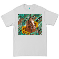 Dove Grey western horse with gemstone and sunflower Premium Tee - Artiststas