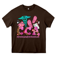 Chocolate Brown cca  continuing care assistant with crocs Heavy Core Tee - AdoDesignShop