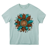 Arona gemstone cowhide leopard turquoise sunflower Heavy Core Tee - Artiststas