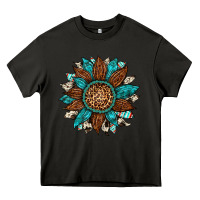 Asphalt gemstone cowhide leopard turquoise sunflower Heavy Core Tee - Artiststas