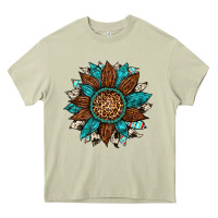 Mossy gemstone cowhide leopard turquoise sunflower Heavy Core Tee - Artiststas