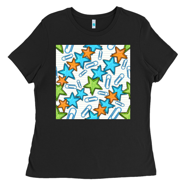 Stars School Seamless Pattern Ladies Tee by BundleAndBundleShop | Teevron