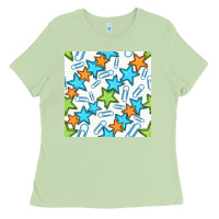 Matcha stars school seamless pattern Ladies Tee - BundleAndBundleShop