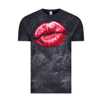 Cloud Black lips mark Vintage Tee - NancyCooperArtShop