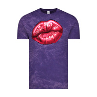Cloud Purple lips mark Vintage Tee - NancyCooperArtShop