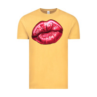 Vintage Mustard lips mark Vintage Tee - NancyCooperArtShop